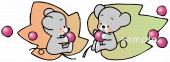 音楽の先生向け秋 ネズミ無料イラストお試しフリー素材(カット)