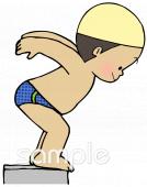 音楽の先生向け水泳 飛び込み無料イラストお試しフリー素材(カット)