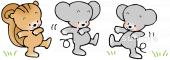 音楽の先生向けネズミ リス無料イラストお試しフリー素材(カット)