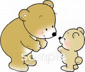 音楽の先生向け親子 クマ無料イラストお試しフリー素材(カット)