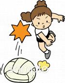 音楽の先生向けバレーボール アタック無料イラストお試しフリー素材(カット)