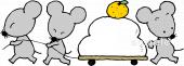 音楽の先生向け鏡餅 ネズミ無料イラストお試しフリー素材(カット)