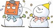 音楽の先生向け豆まき 雪だるま無料イラストお試しフリー素材(カット)