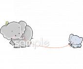音楽の先生向け親子 ゾウ無料イラストお試しフリー素材(カット)