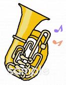 音楽の先生向け吹奏楽 チューバ無料イラストお試しフリー素材(カット)