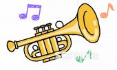 音楽の先生向けブラスバンド トランペット無料イラストお試しフリー素材(カット)