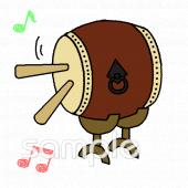 音楽の先生向け和太鼓無料イラストお試しフリー素材(カット)