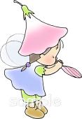 音楽の先生向け朝顔 フェアリー無料イラストお試しフリー素材(カット)
