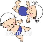 音楽の先生向けプール 男の子 女の子無料イラストお試しフリー素材(カット)