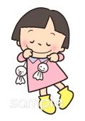 音楽の先生向け女の子 てるてる坊主 6月の壁面飾り無料イラストお試しフリー素材(カット)