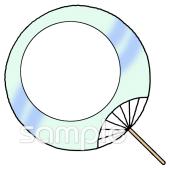 音楽の先生向け文字枠 うちわ無料イラストお試しフリー素材(カット)