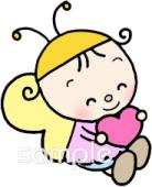 音楽の先生向けちょうちょ ハート無料イラストお試しフリー素材(カット)