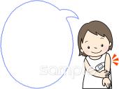 音楽の先生向け女の子 体温無料イラストお試しフリー素材(カット)