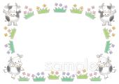 音楽の先生向けフレーム 牛無料イラストお試しフリー素材(カット)