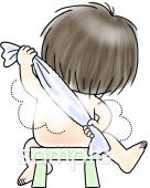 音楽の先生向け体を洗う無料イラストお試しフリー素材(カット)