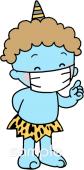 音楽の先生向けマスク 青鬼無料イラストお試しフリー素材(カット)