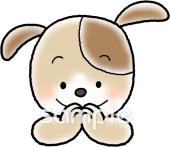 音楽の先生向けいただきます イヌ無料イラストお試しフリー素材(カット)