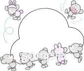 音楽の先生向けネズミ 鏡もち無料イラストお試しフリー素材(カット)