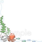 音楽の先生向けコーナー飾り 海の中無料イラストお試しフリー素材(カット)