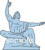 音楽の先生向け平和祈念像無料イラストお試しフリー素材(カット)