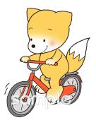 音楽の先生向け自転車 キツネ無料イラストお試しフリー素材(カット)