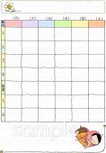 小学校向け時間割 土曜日あり無料イラストお試しフリー素材(カット)