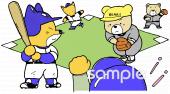 小学校向け野球 勝負無料イラストお試しフリー素材(カット)