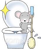 小学校向けトイレそうじ無料イラストお試しフリー素材(カット)