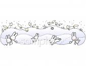 小学校向け動物 雪景色無料イラストお試しフリー素材(カット)