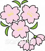小学校向け桜 花無料イラストお試しフリー素材(カット)