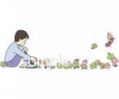 小学校向け考えごと無料イラストお試しフリー素材(カット)