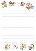小学校向け運動会 お手紙用紙 動物無料イラストお試しフリー素材(カット)
