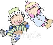 小学校向け子ども 防寒着無料イラストお試しフリー素材(カット)