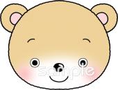 小学校向けクマ お面無料イラストお試しフリー素材(カット)