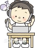小学校向け聴力検査無料イラストお試しフリー素材(カット)