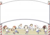 小学校向け運動会 リレー無料イラストお試しフリー素材(カット)