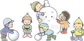 小学校向け雪遊び無料イラストお試しフリー素材(カット)