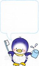 小学校向けはみがき ペンギン無料イラストお試しフリー素材(カット)