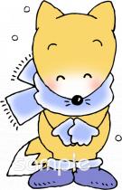 小学校向け雪 キツネ無料イラストお試しフリー素材(カット)