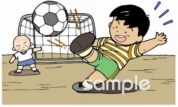 小学校向けサッカー無料イラストお試しフリー素材(カット)