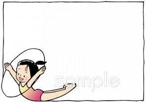 小学校向けフープ 演技無料イラストお試しフリー素材(カット)