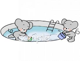 小学校向けプールおさめ無料イラストお試しフリー素材(カット)