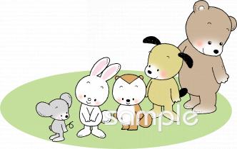 小学校向け並んでいる無料イラストお試しフリー素材(カット)