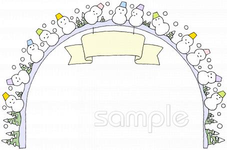 小学校向け雪だるま 雪国無料イラストお試しフリー素材(カット)