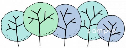 小学校向け木立無料イラストお試しフリー素材(カット)