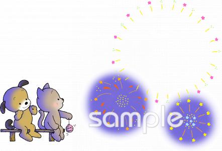 小学校向け花火無料イラストお試しフリー素材(カット)