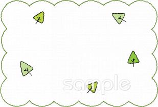 小学校向け木 波四角枠無料イラストお試しフリー素材(カット)