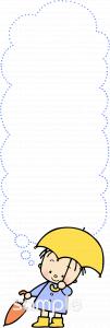 小学校向け雨降り お迎え こども無料イラストお試しフリー素材(カット)