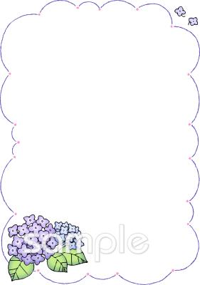 小学校向けアジサイ 花のメッセージカード無料イラストお試しフリー素材(カット)