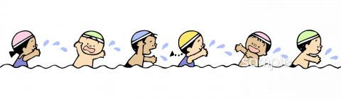 小学校向けプール 飾りライン無料イラストお試しフリー素材(カット)